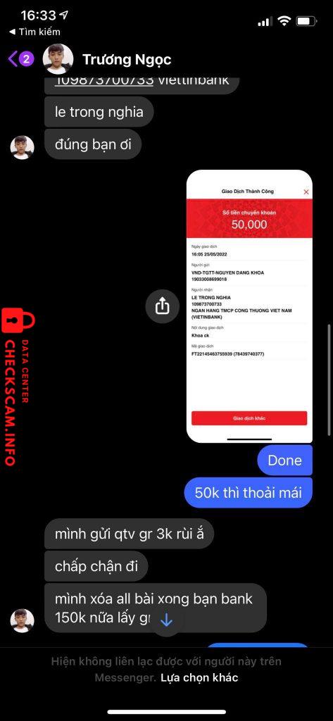 Bằng chứng chống lại Le Trong Nghĩa