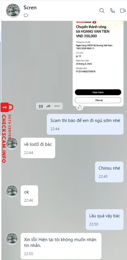 Bằng chứng chống lại hoang van tien
