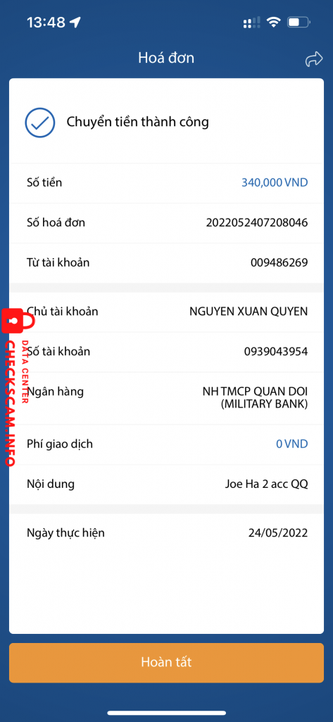 Bằng chứng chống lại Nguyen Xuan Quyen