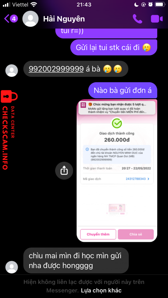 Bằng chứng chống lại Nguyen minh duc