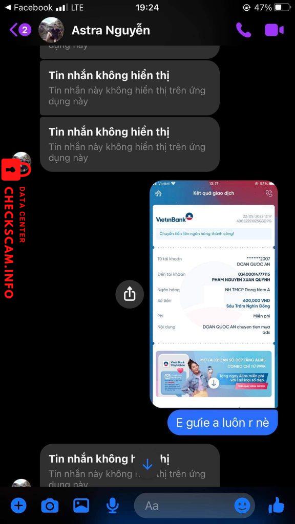 Bằng chứng chống lại PHAN NGUYEN XUAN QUYNH