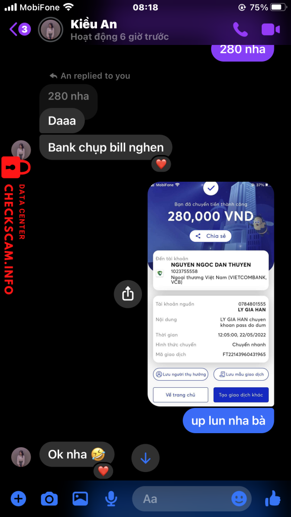 Bằng chứng chống lại Nguyen Ngoc Dan Thuyen