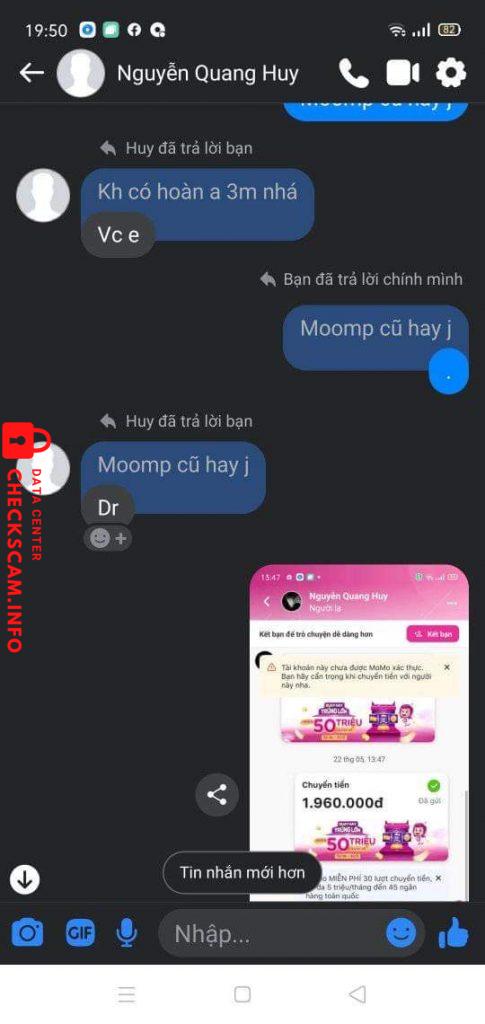 หลักฐานที่เป็นโทษต่อ Nguyễn Quang Huy