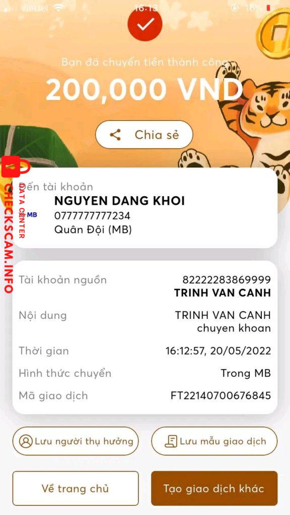 Preuves contre NGUYEN DANG KHOI