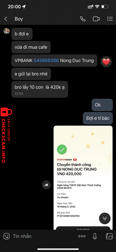 Preuves contre Dang Ba Binh