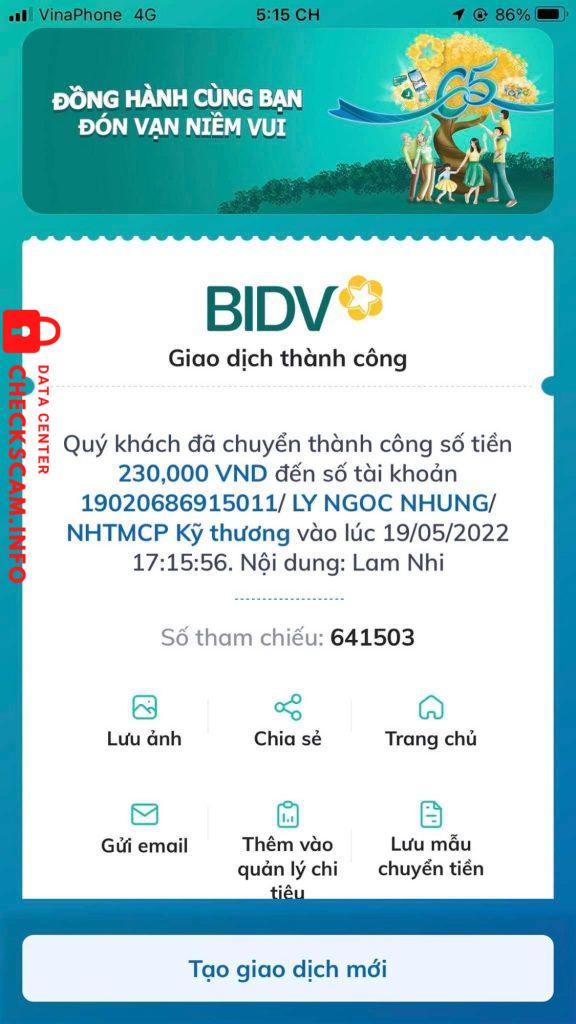 Preuves contre Ly Ngoc Nhung
