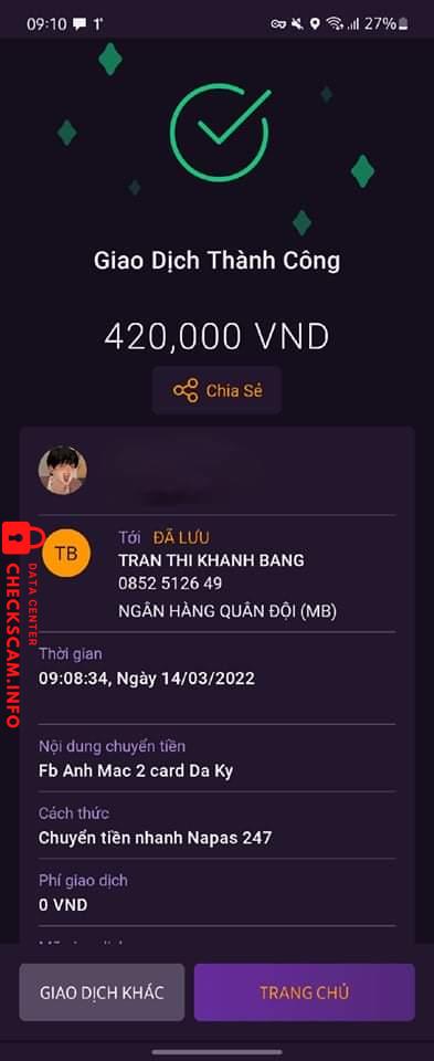 Preuves contre Tran Thi Khanh Bang