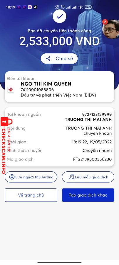 Preuves contre NGO THI KIM QUYEN