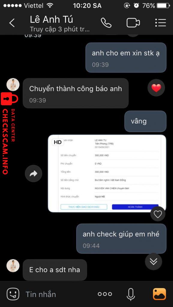 Preuves contre Lê Anh Tú