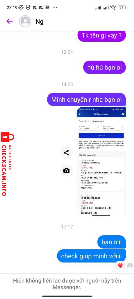 Preuves contre NGUYEN THI THU HUE