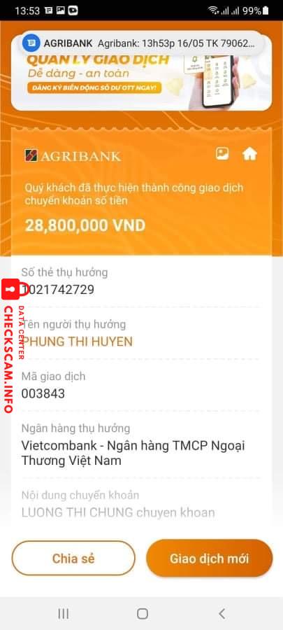 Preuves contre PHUNG THI HUYEN