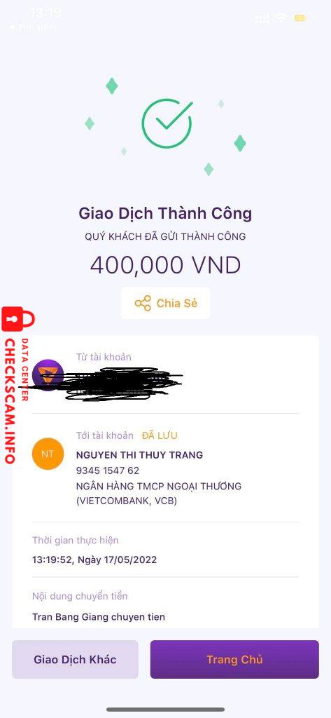 Preuves contre Nguyen Thi Thuy Trang