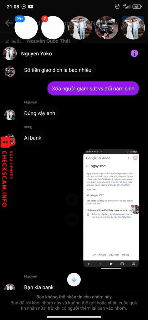 Preuves contre HUYNH NGOC SANG