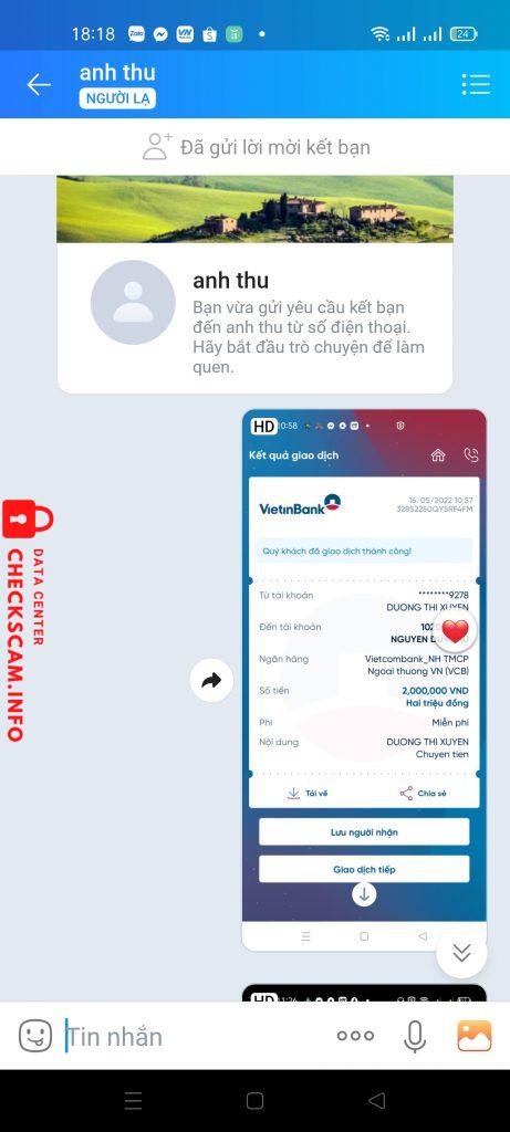 Preuves contre NGUYEN DUY THU