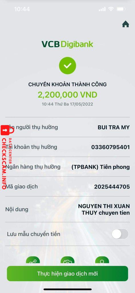 Bukti melawan Bùi Trà My