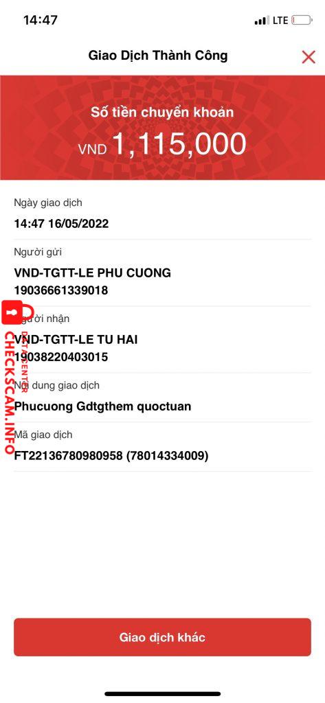 Preuves contre LE TU HAI