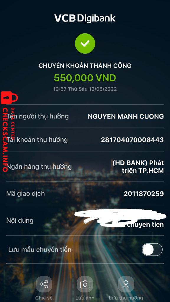 Bukti melawan NGUYEN MANH CUONG