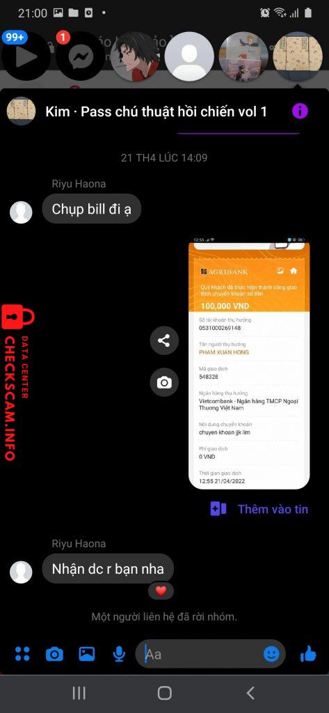 Bukti melawan Pham Xuan Hong