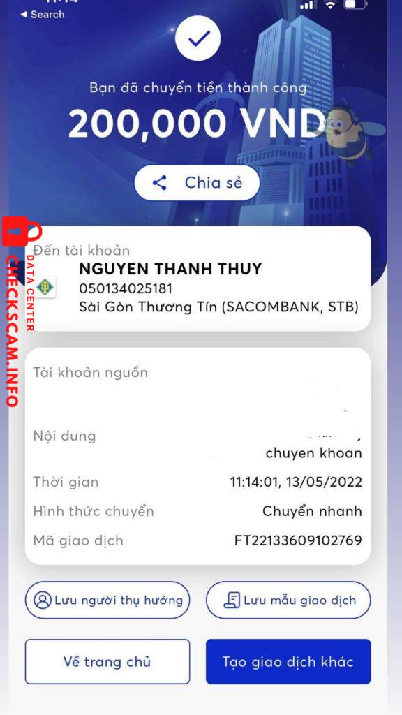 Доказательства против Nguyen Thanh Thuy