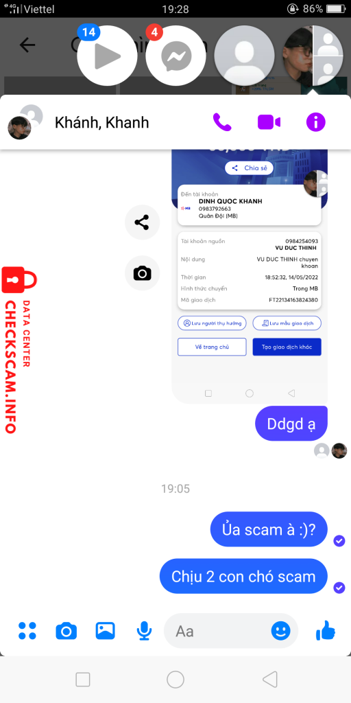 Доказательства против DINH QUOC KHANH