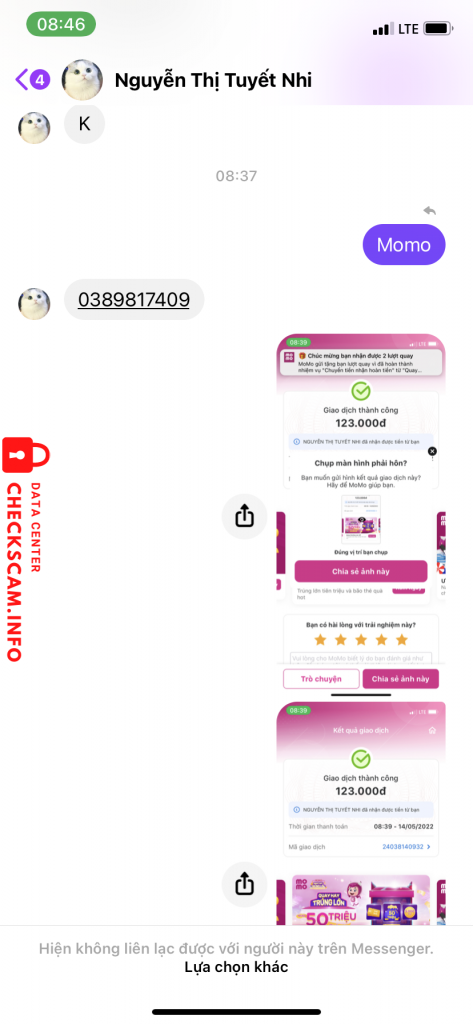 Preuves contre Nguyễn Thị Tuyết Nhi