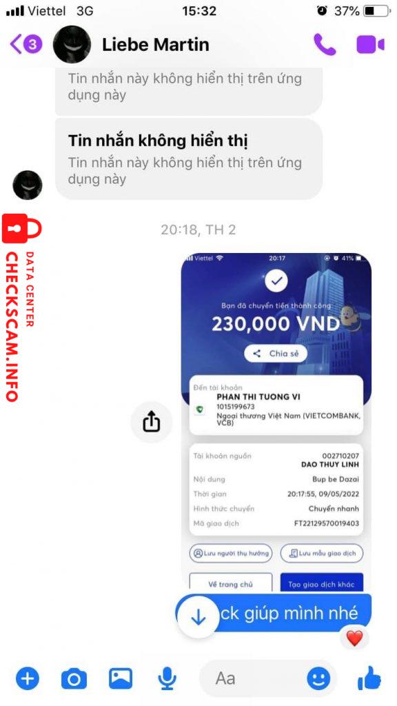 Preuves contre Phan Thi Tuong Vi