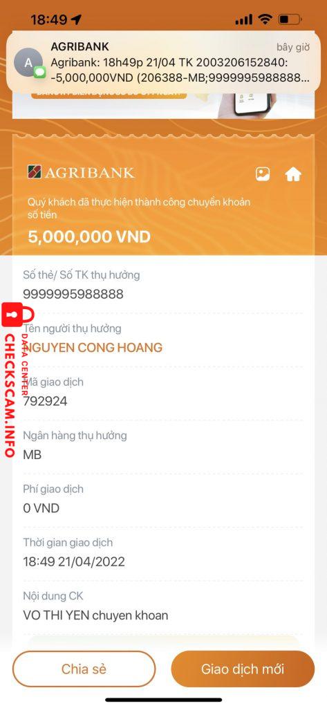 Preuves contre Nguyễn công hoàng