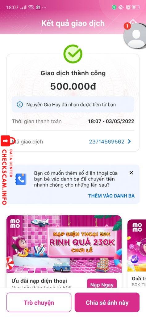 Bukti melawan Nguyễn Gia Huy