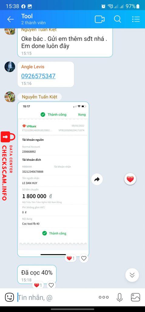 Αποδεικτικά στοιχεία κατά LE DAN HUY