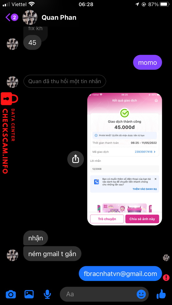 Bằng chứng chống lại PHAN NHẬT QUÂN