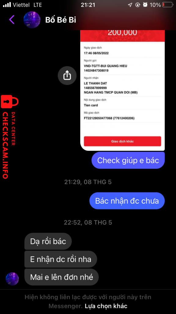 Доказательства против LE THANH DAT
