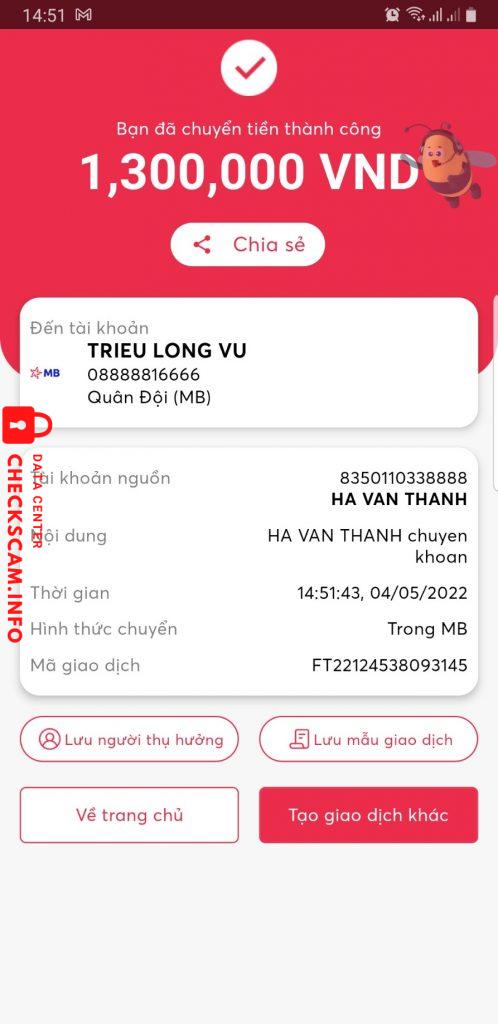 Preuves contre Triệu Long Vũ