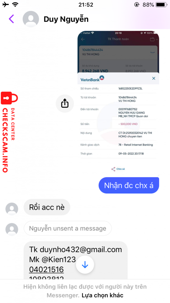 Preuves contre Sy Khanh Duy