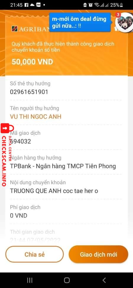 Αποδεικτικά στοιχεία κατά VU THI NGOC ANH