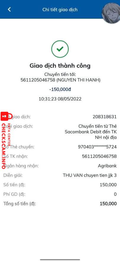 Доказательства против Nguyễn Thị Hạnh