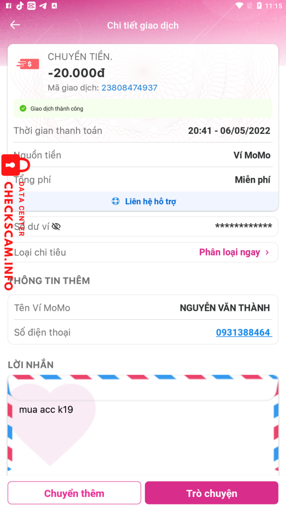 Доказательства против Nguyễn Văn Thành