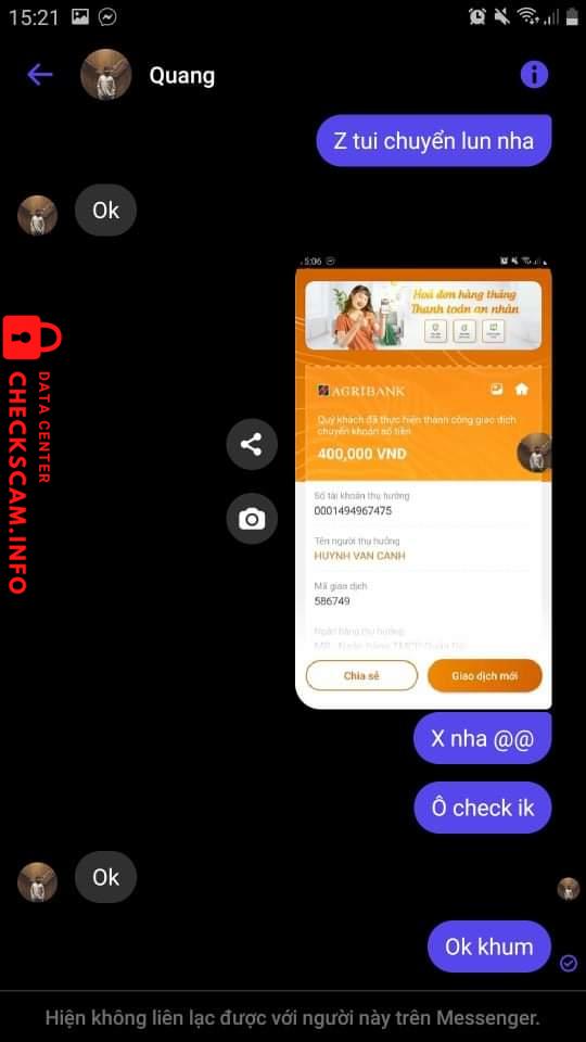 Αποδεικτικά στοιχεία κατά HUYNH VAN CANH