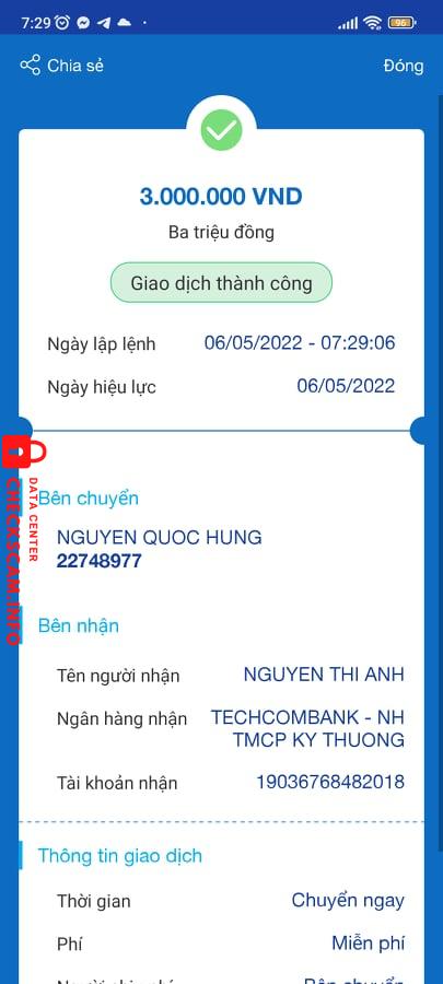 Bằng chứng chống lại nguyen thi anh