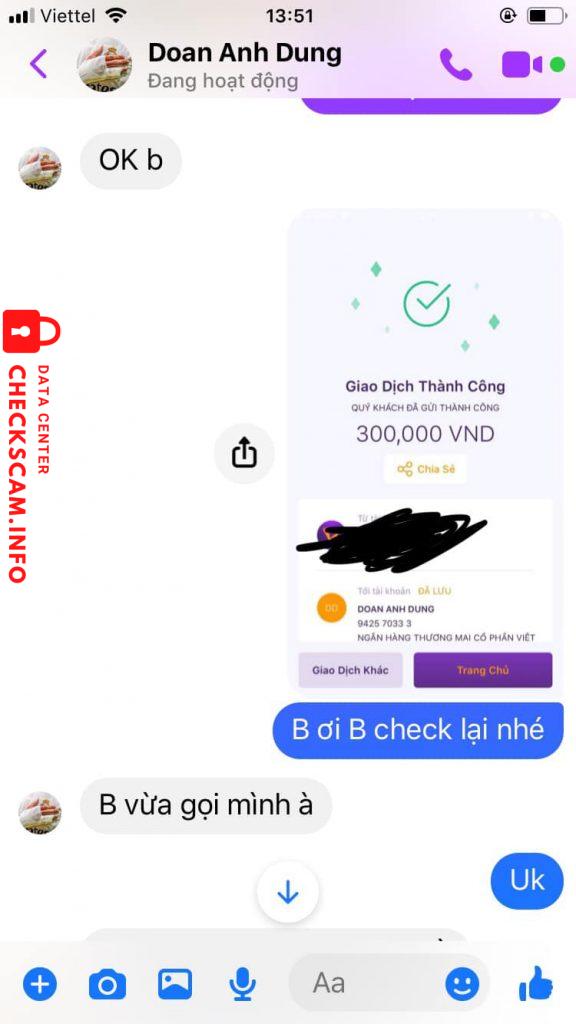 Bằng chứng chống lại doan anh dung