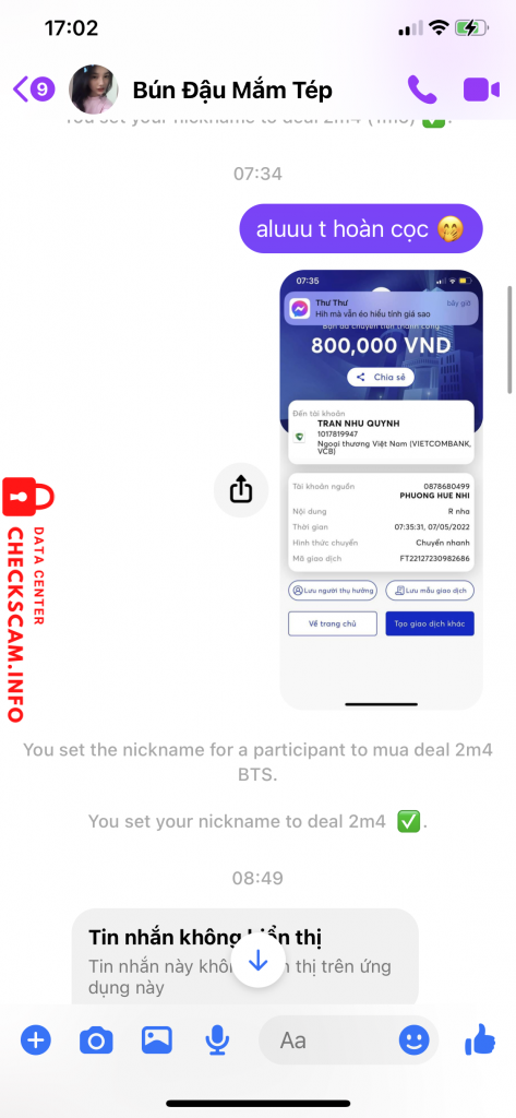 Preuves contre TRAN NHU QUYNH