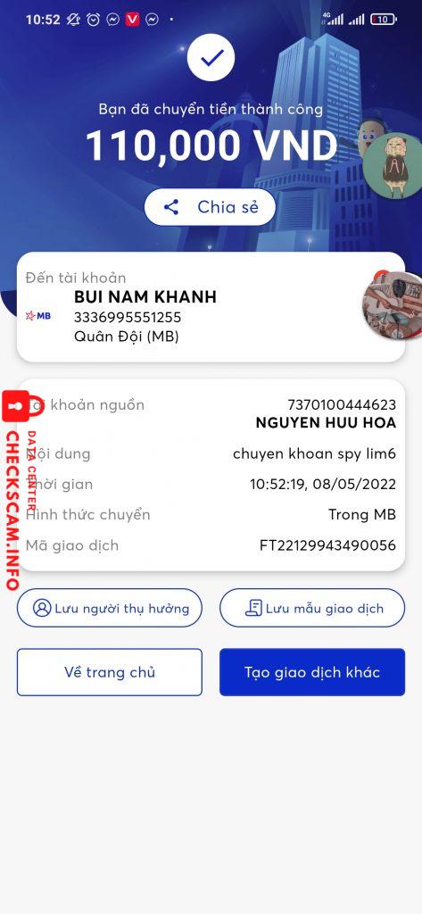 Αποδεικτικά στοιχεία κατά Bùi Nam Khánh