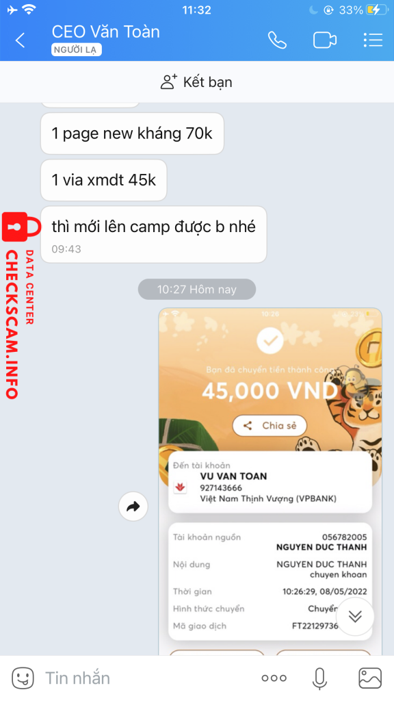 Αποδεικτικά στοιχεία κατά Vu Van Toan