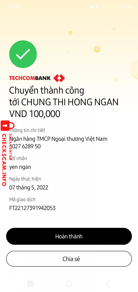 Αποδεικτικά στοιχεία κατά CHUNG THI HONG NGAN