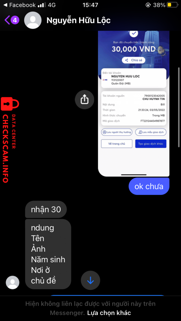 Preuves contre Nguyễn Hữu Lộc