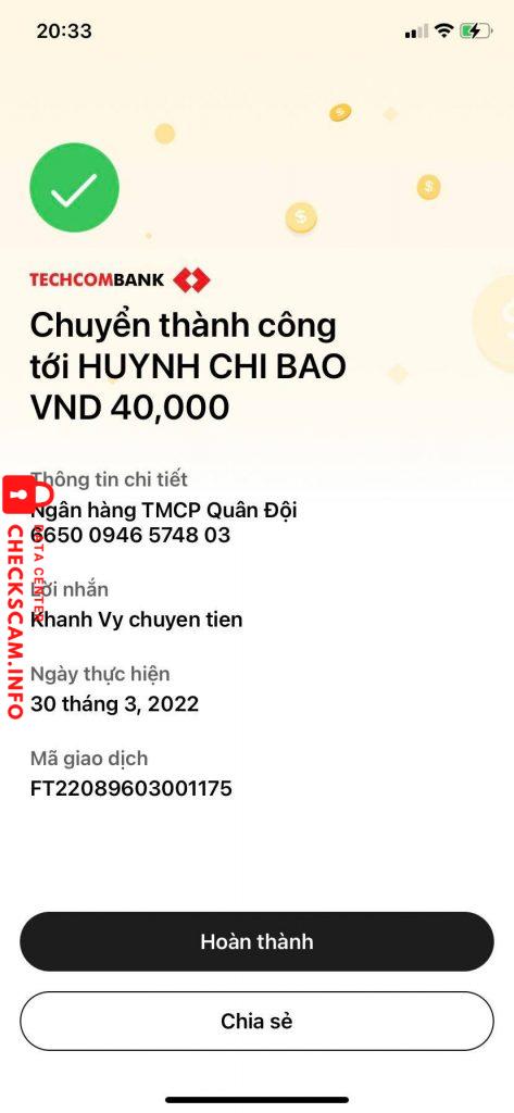 Preuves contre HUYNH CHI BAO