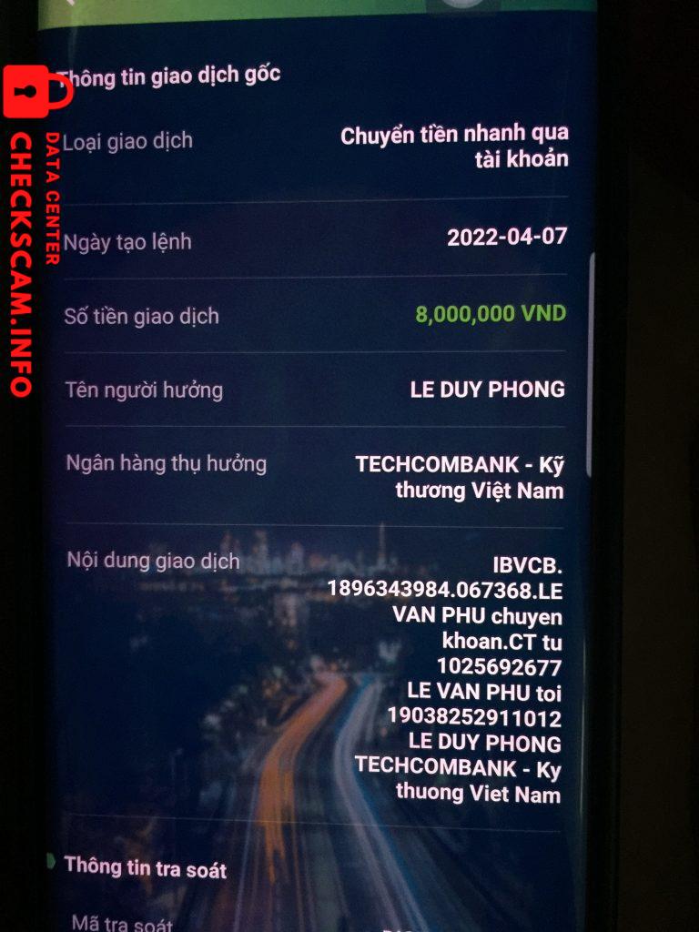 Preuves contre Lê duy phong
