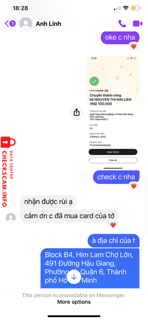 Preuves contre NGUYỄN THỊ MAI LIÊN