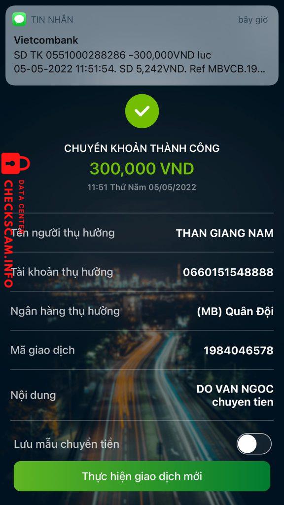 Preuves contre THAN GIANG NAM