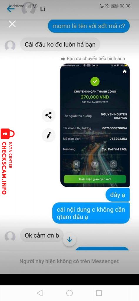 Preuves contre Đặng Thị Nga