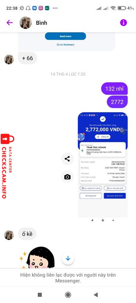 Preuves contre Trần Thái Hoàng